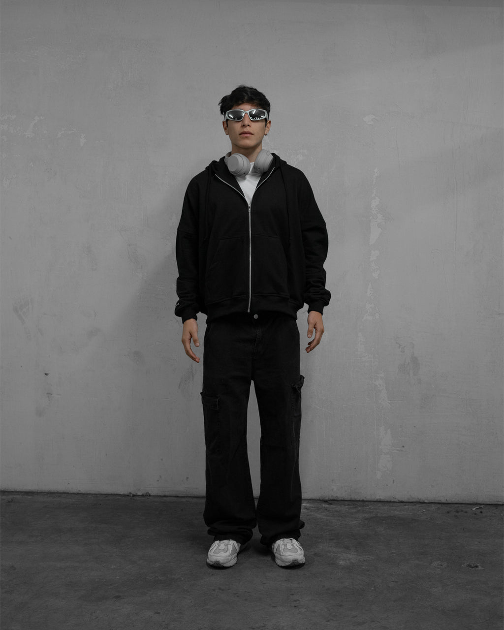 Zip Boxy Fit Hoodie